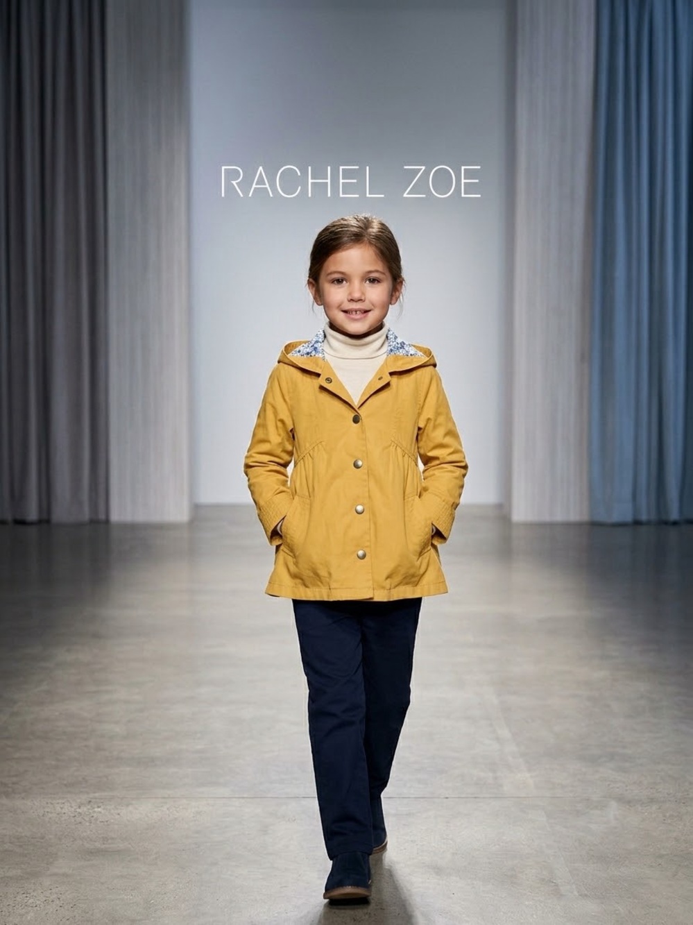 Rachel Zoe Girls' Yellow Hooded jacket Sz 4